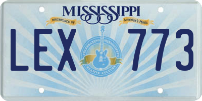 MS license plate LEX773
