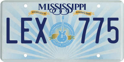 MS license plate LEX775