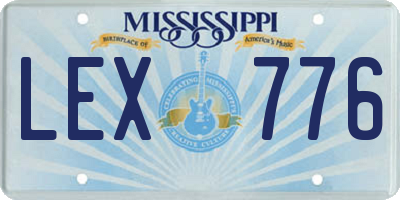 MS license plate LEX776