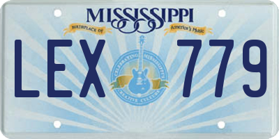 MS license plate LEX779