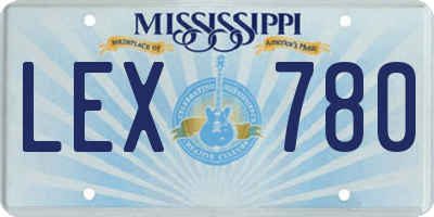 MS license plate LEX780