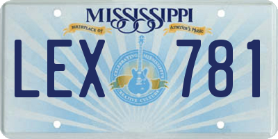 MS license plate LEX781