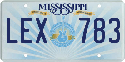 MS license plate LEX783