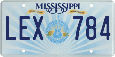 MS license plate LEX784