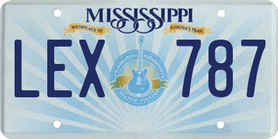 MS license plate LEX787