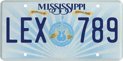 MS license plate LEX789
