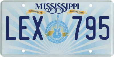 MS license plate LEX795