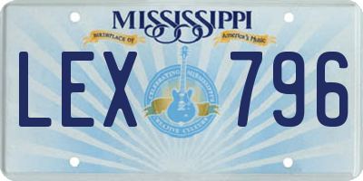 MS license plate LEX796