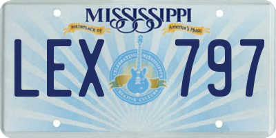 MS license plate LEX797