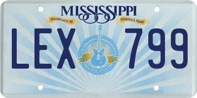 MS license plate LEX799