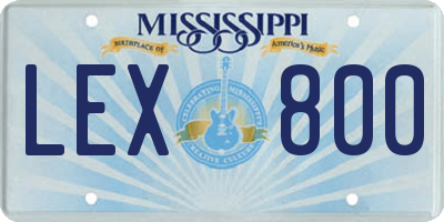 MS license plate LEX800