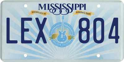 MS license plate LEX804