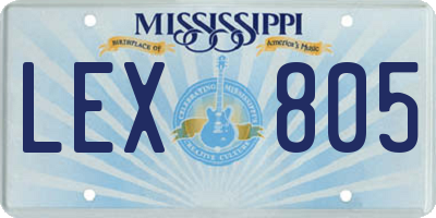MS license plate LEX805