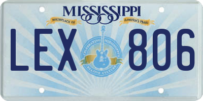 MS license plate LEX806