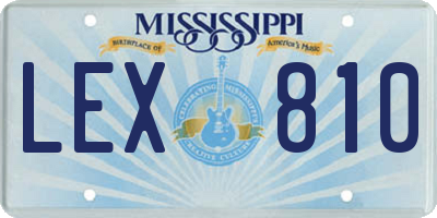 MS license plate LEX810