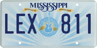 MS license plate LEX811