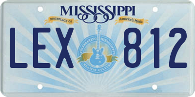 MS license plate LEX812