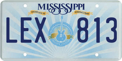MS license plate LEX813
