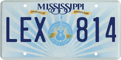 MS license plate LEX814
