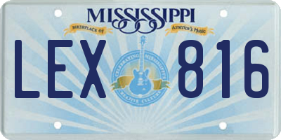 MS license plate LEX816