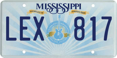 MS license plate LEX817