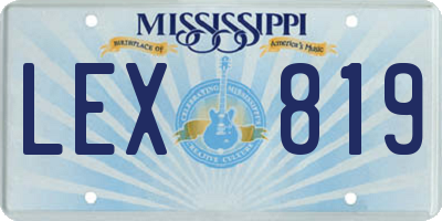 MS license plate LEX819