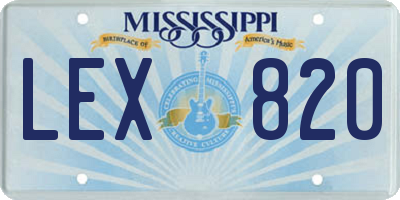 MS license plate LEX820