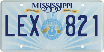 MS license plate LEX821
