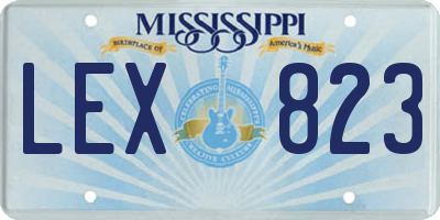 MS license plate LEX823