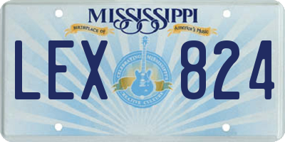 MS license plate LEX824