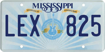 MS license plate LEX825