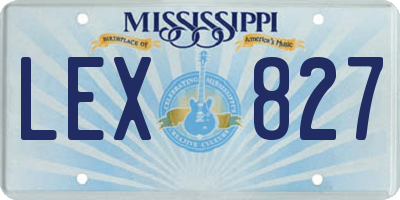 MS license plate LEX827
