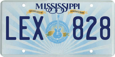 MS license plate LEX828