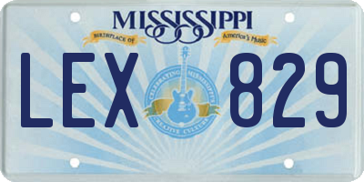 MS license plate LEX829