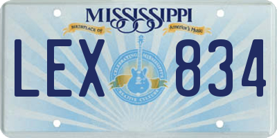 MS license plate LEX834