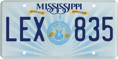 MS license plate LEX835