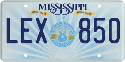 MS license plate LEX850