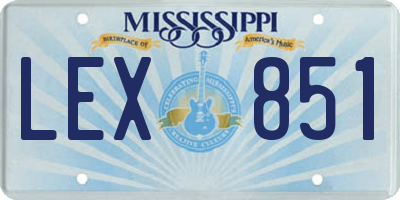 MS license plate LEX851