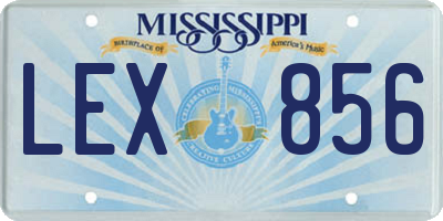 MS license plate LEX856