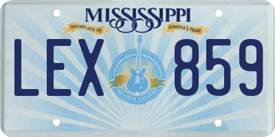 MS license plate LEX859