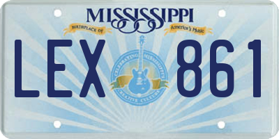 MS license plate LEX861