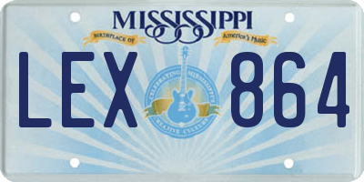 MS license plate LEX864
