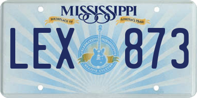 MS license plate LEX873