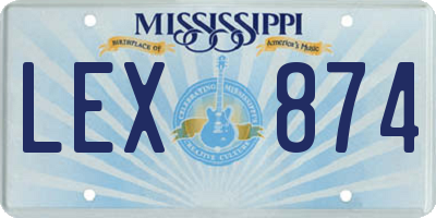 MS license plate LEX874