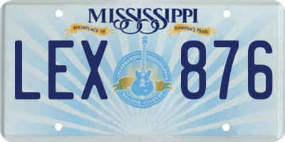MS license plate LEX876