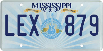 MS license plate LEX879