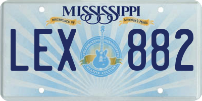 MS license plate LEX882