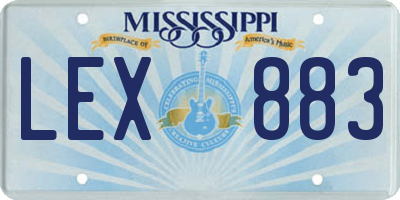 MS license plate LEX883