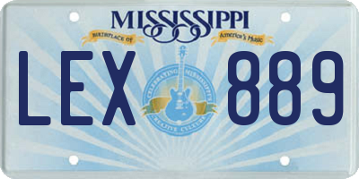 MS license plate LEX889
