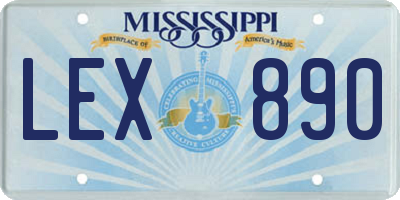 MS license plate LEX890